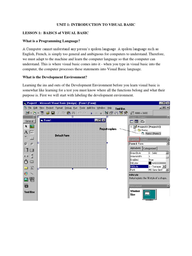 Introduction To Visual Basic. | PDF | Basic | Icon (Computing)