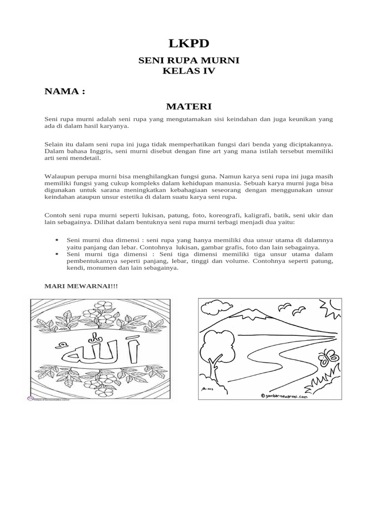 Seni Rupa Murni: Keindahan Tanpa Fungsi | PDF