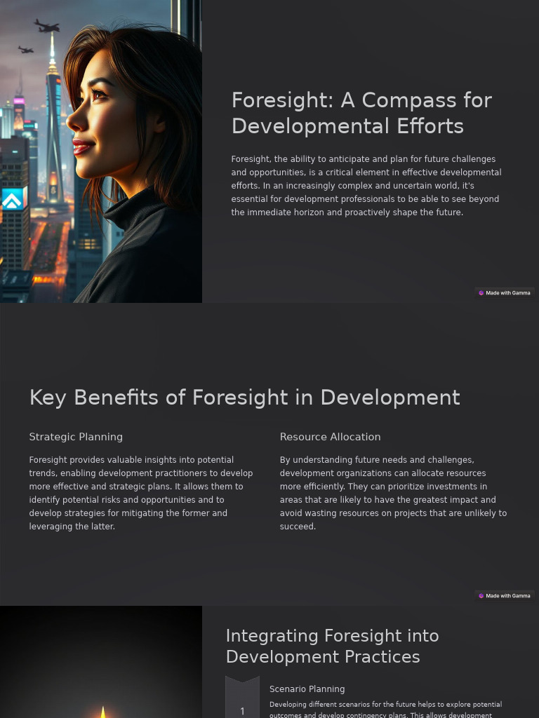 Foresight A Compass For Developmental Efforts | PDF