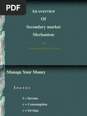 Secondary Market Mechanism Order Exchange Financial Markets