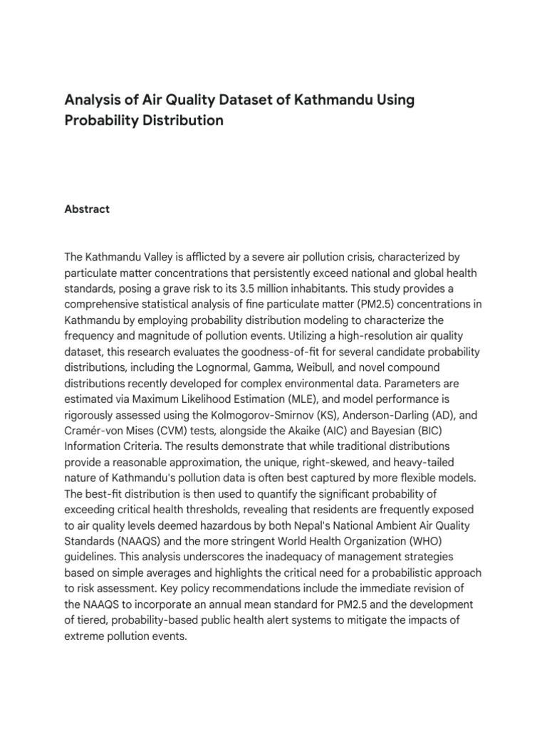 Air Quality Analysis in Kathmandu: PM2.5 Data | PDF | Air Pollution ...