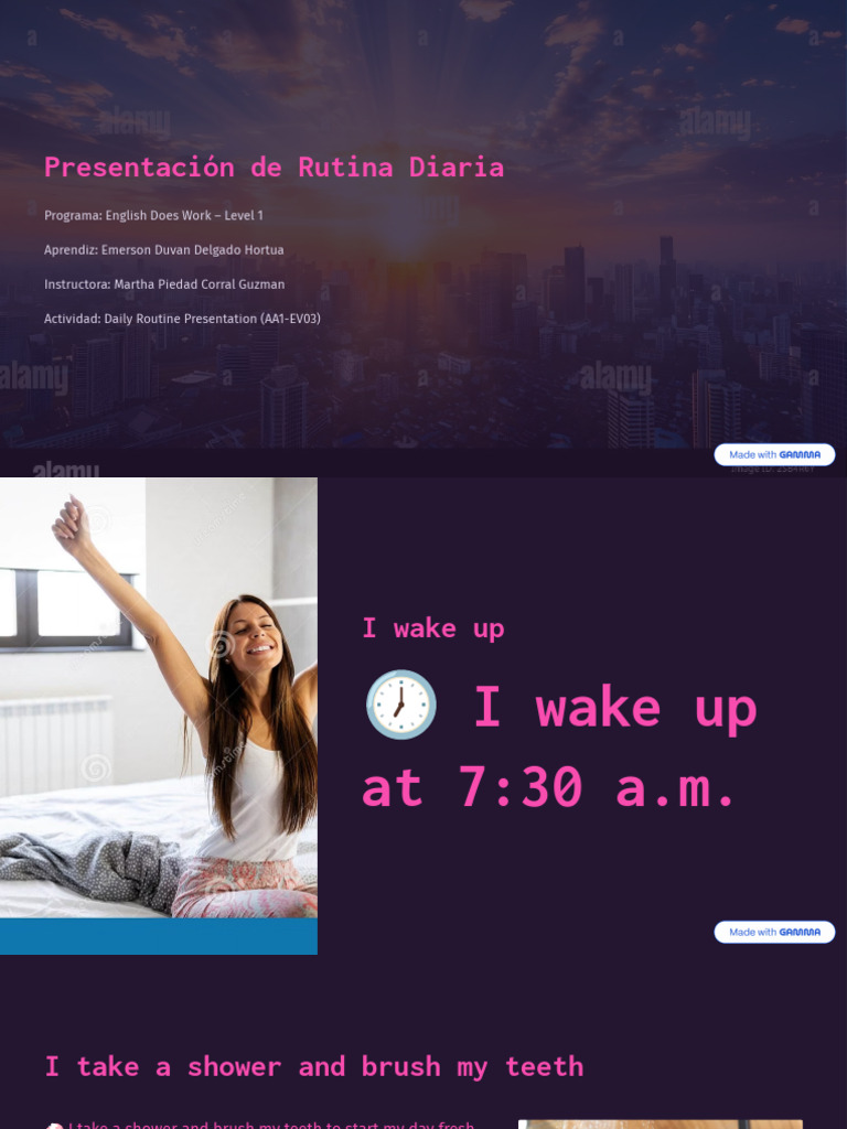 Daily Routine Presentation by Emerson | PDF