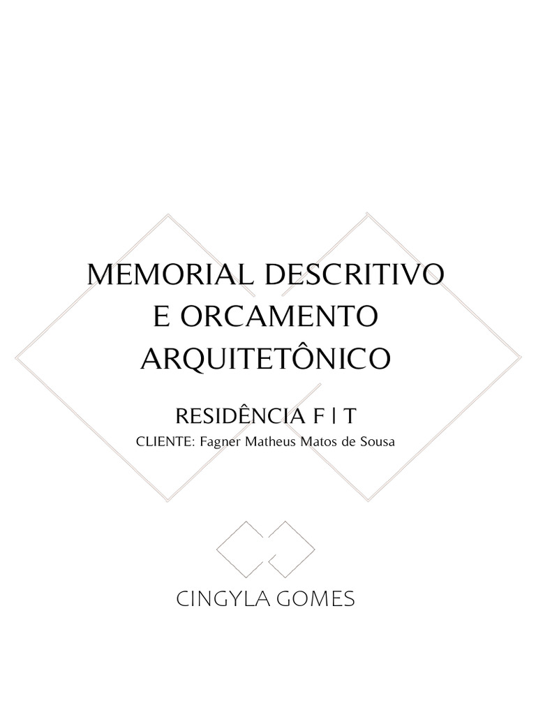 Memorial Descritivo e Orçamento Residencial | PDF | Argamassa ...