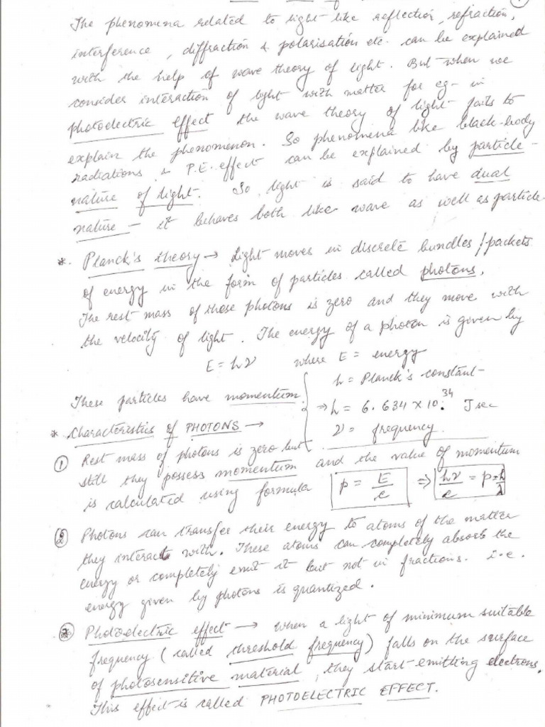Chapter 11 - Dual Nature of Matter Notes | PDF