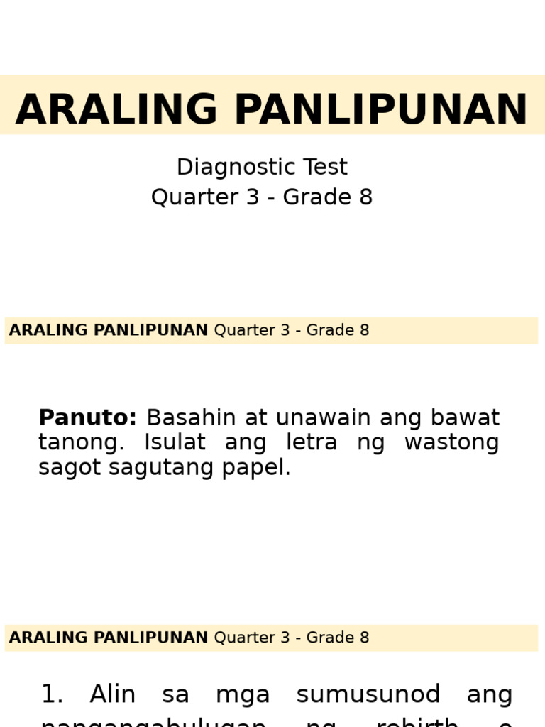AP8 Q3 Diagnostic Test | PDF