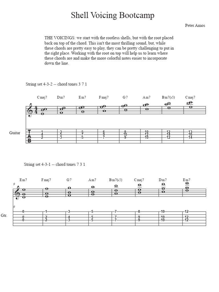 Guitar Shell Voicings and Cycles Guide | PDF | Chord (Music) | Musical ...
