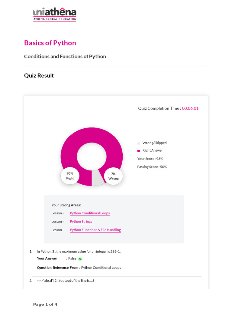Quiz Result 02 | PDF | Python (Programming Language) | Control Flow