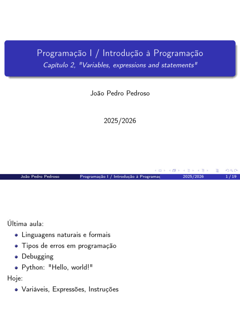 Variáveis e Expressões em Python | PDF | Python (linguagem de ...