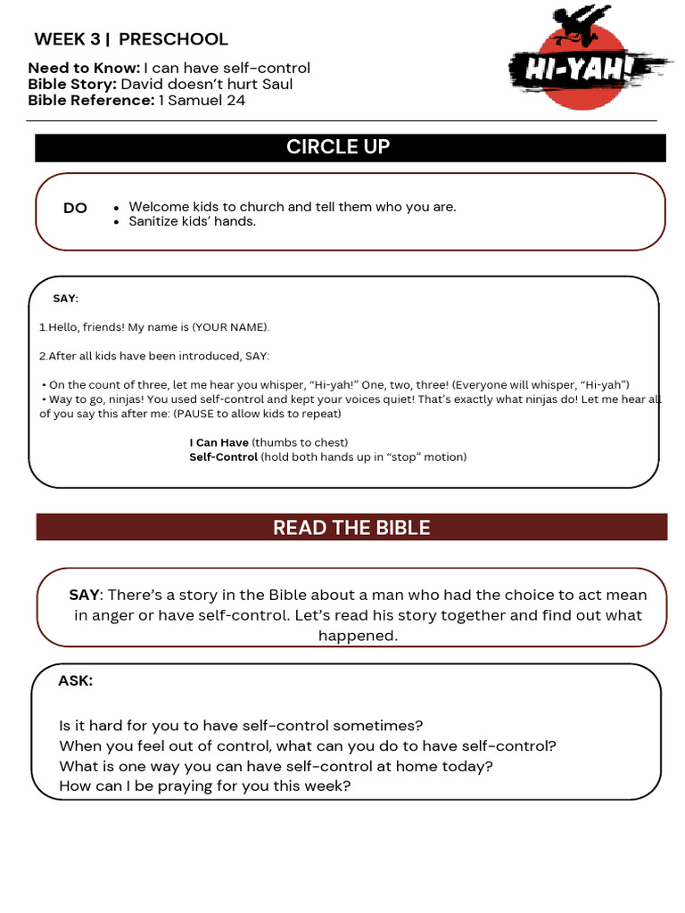 Week 3 October 3-6 YEAR OLDS Lessons | PDF