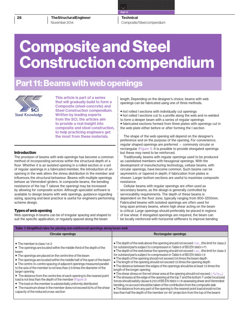 Designing Beams with Web Openings | PDF | Beam (Structure) | Bending