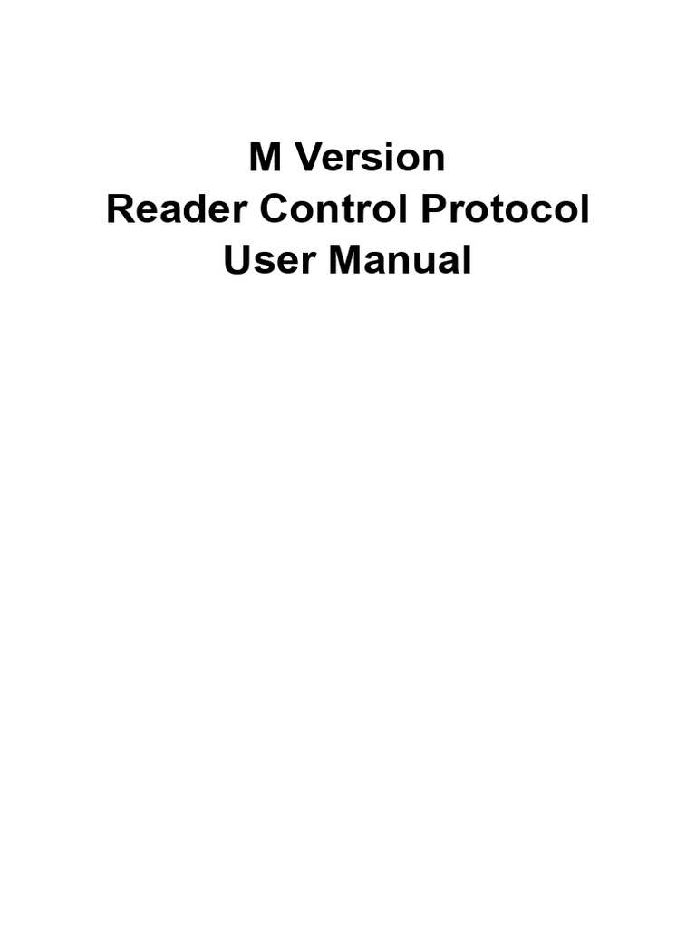 Reader Control Protocol User Manual | PDF | Bit | Computing