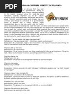 Understanding Filipinism Examples | PDF | Linguistics | Languages