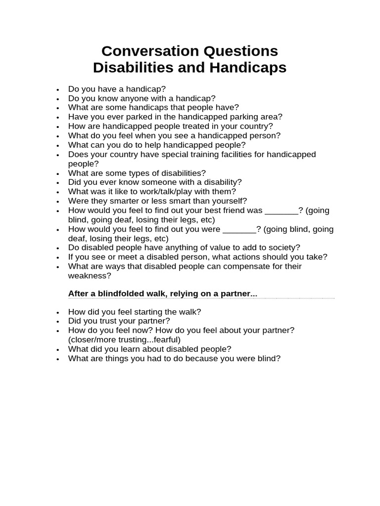 Disabilities, Handicapes | PDF