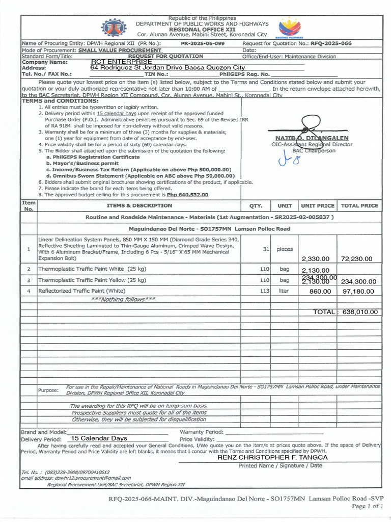 RFQ 2025 066 | PDF