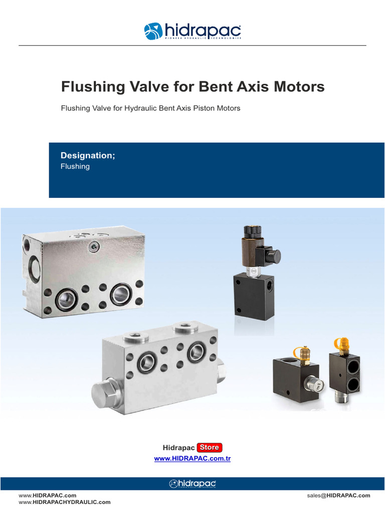Bent Axis Motor Flush Valve Guide | PDF | Valve | Pump