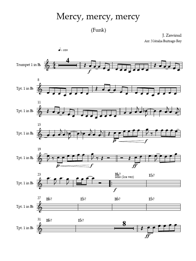 Mercy Mercy Mercy Trumpet 1 Part | PDF