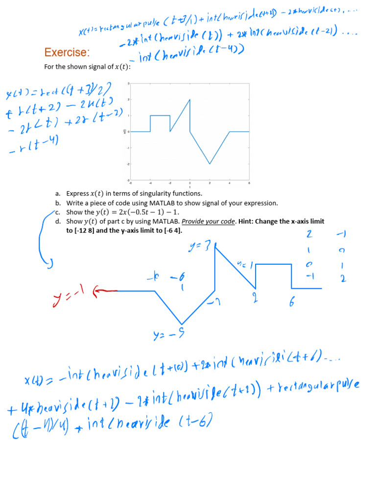 MATLAB Signal Analysis with Singularity Functions | PDF