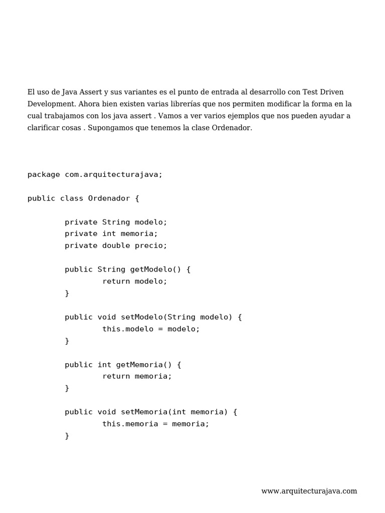 Java Assert Librerias y Enfoques | PDF | Java (lenguaje de programación ...