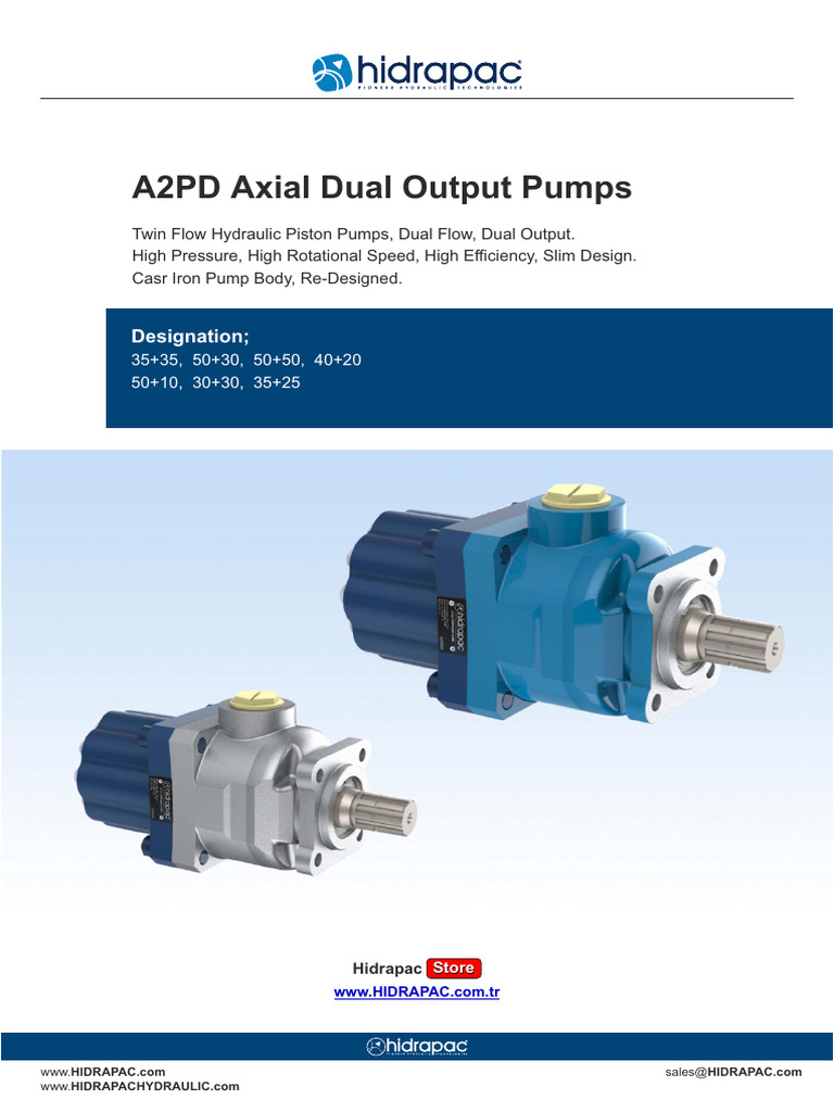 A2PD Dual Output Hydraulic Pumps | PDF | Pump | Gas Technologies