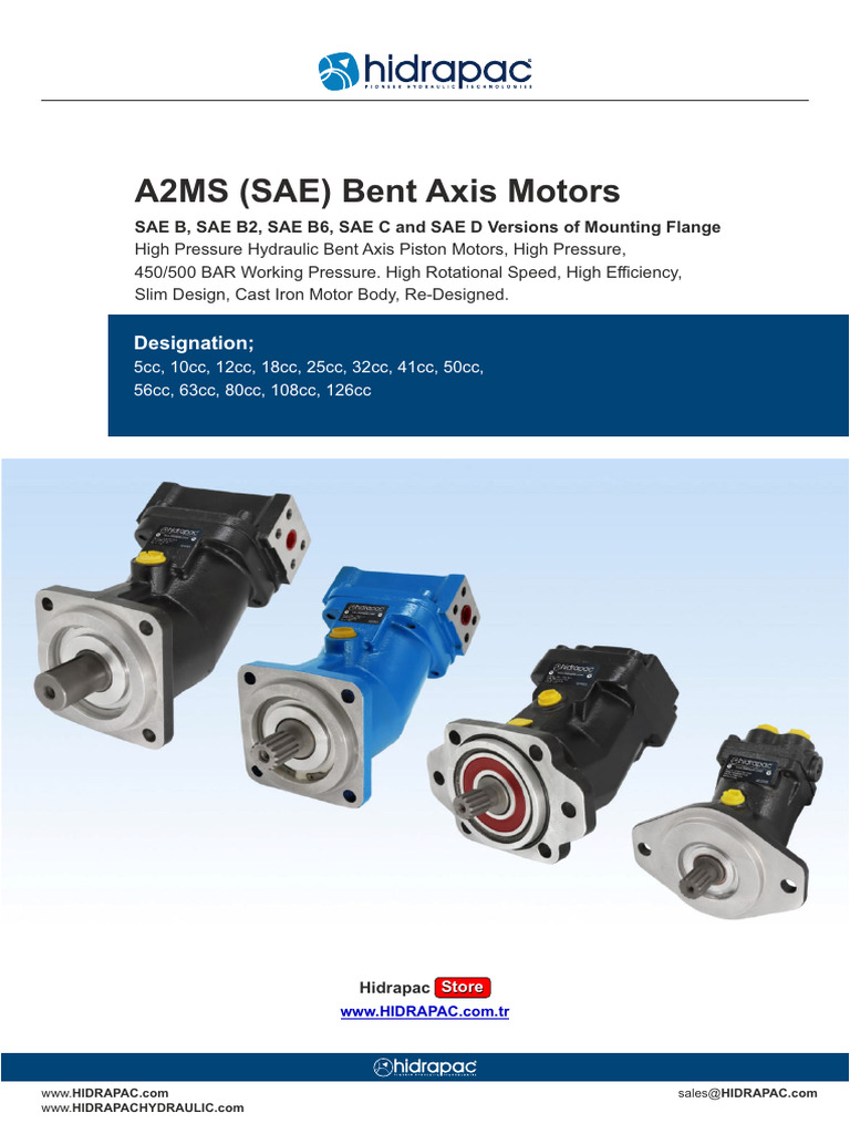 A2MS Bent Axes Hydraulic Motors Guide | PDF | Pump | Vehicle Parts