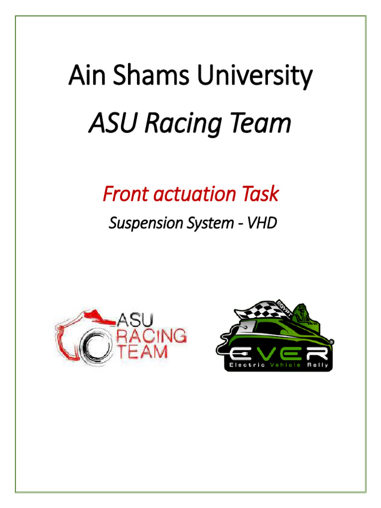 ASU Racing Team Suspension System Task | PDF