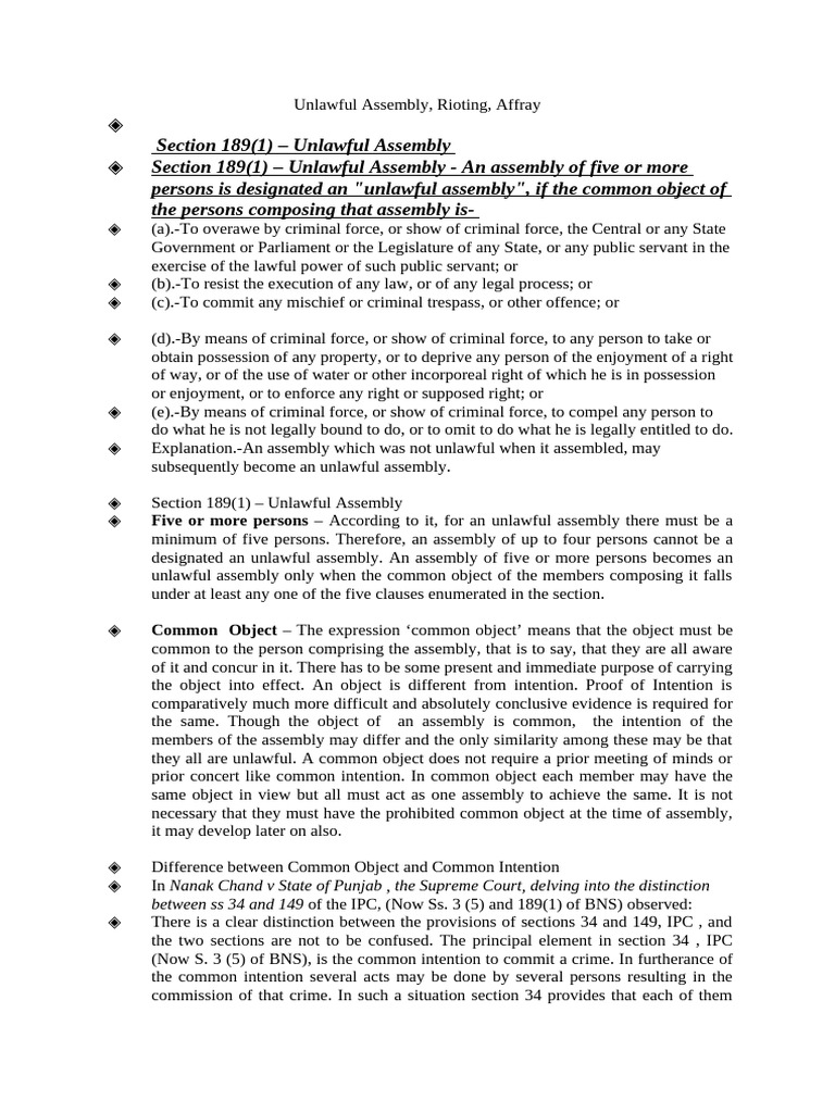 Understanding Unlawful Assembly Law | PDF | Crimes | Crime & Violence