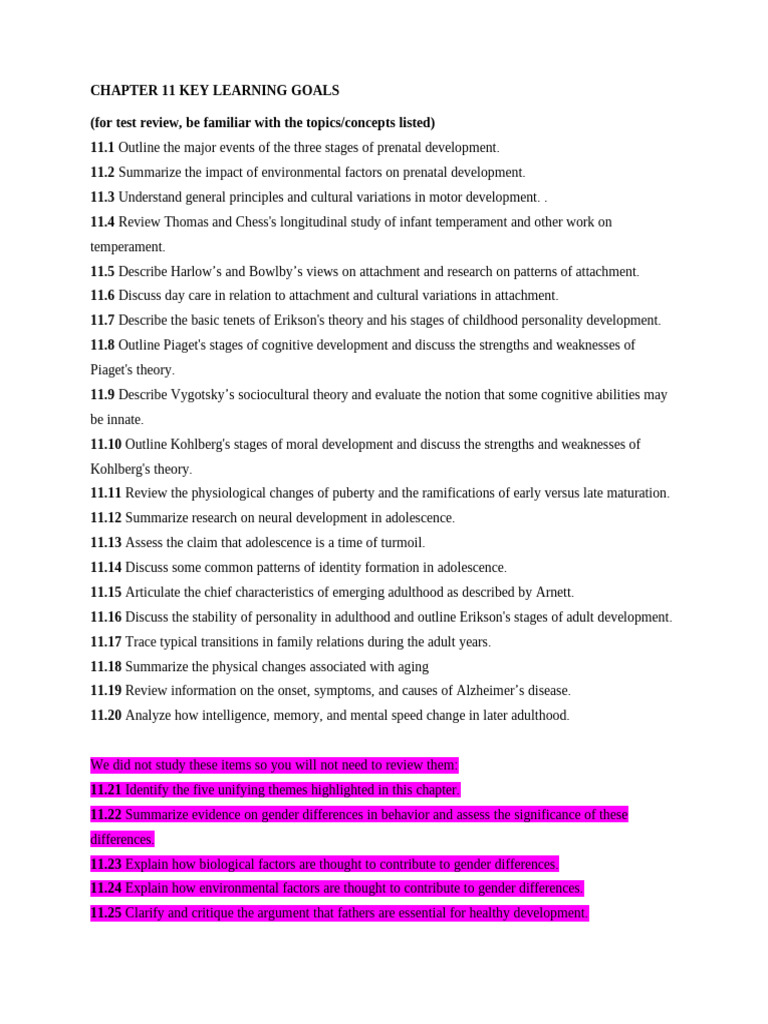 Key Learning Items Chap 11 | PDF