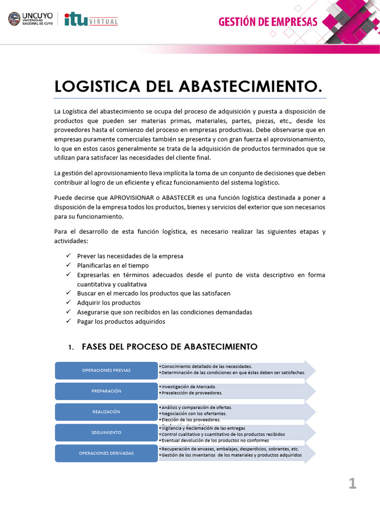 Logística de Abastecimiento GDE | PDF | Logística | Marketing