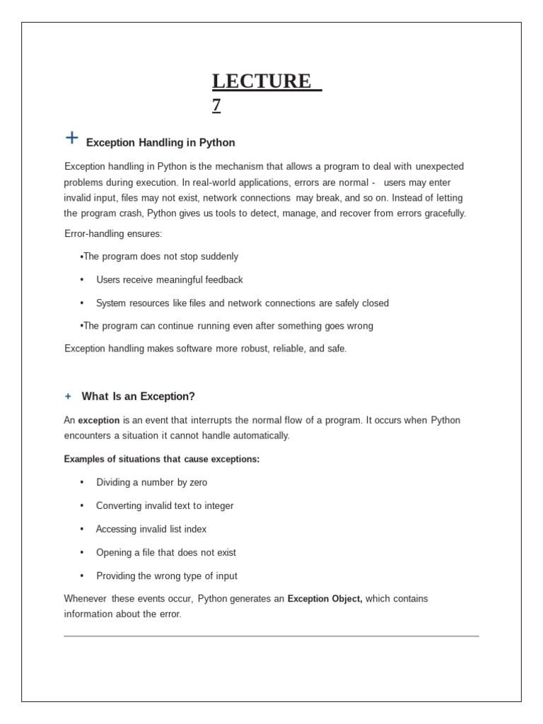Python Exception Handling Guide | PDF | Computer File | Directory ...