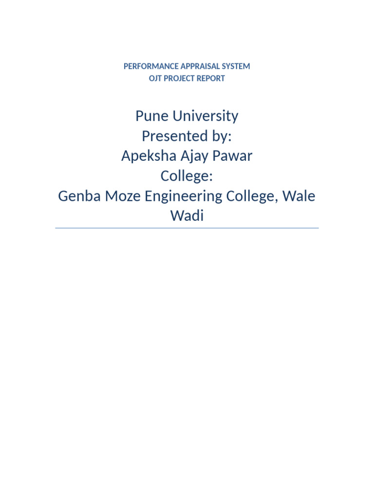 Performance Appraisal System Report | PDF | Performance Appraisal ...