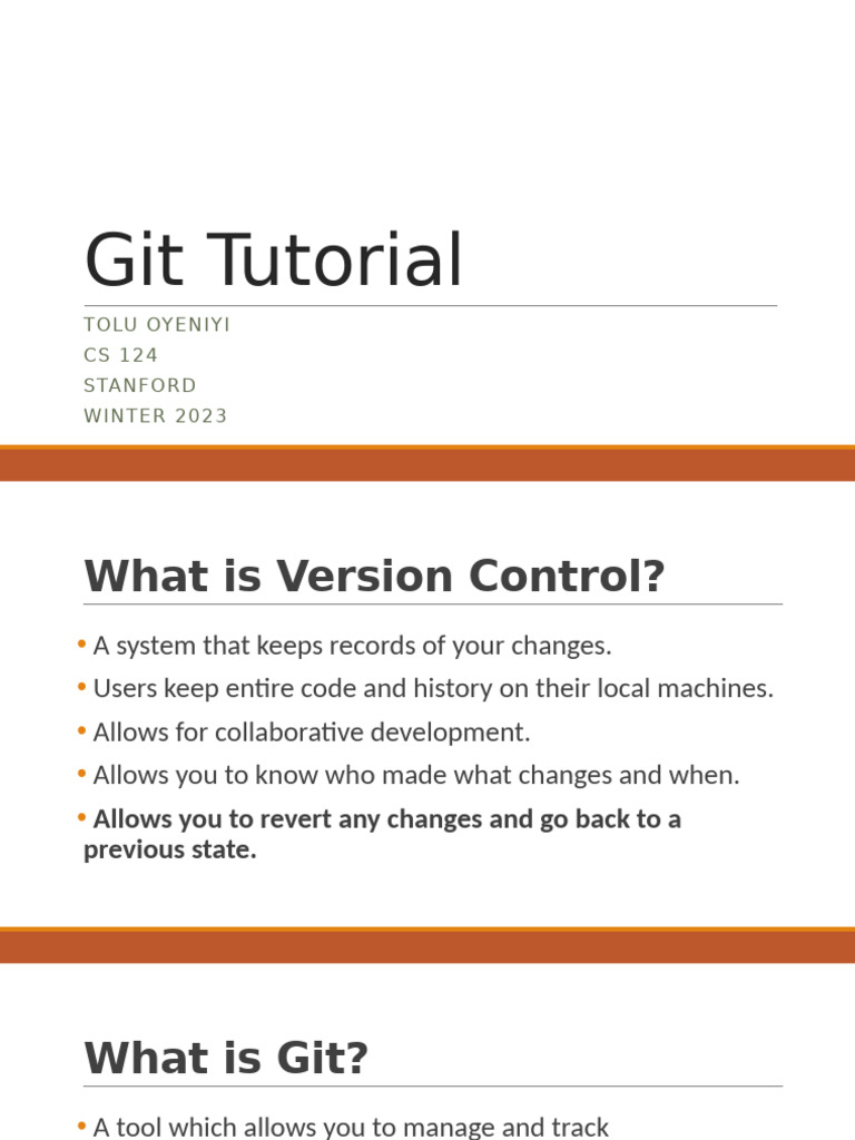 Git Tutorial Slides | PDF