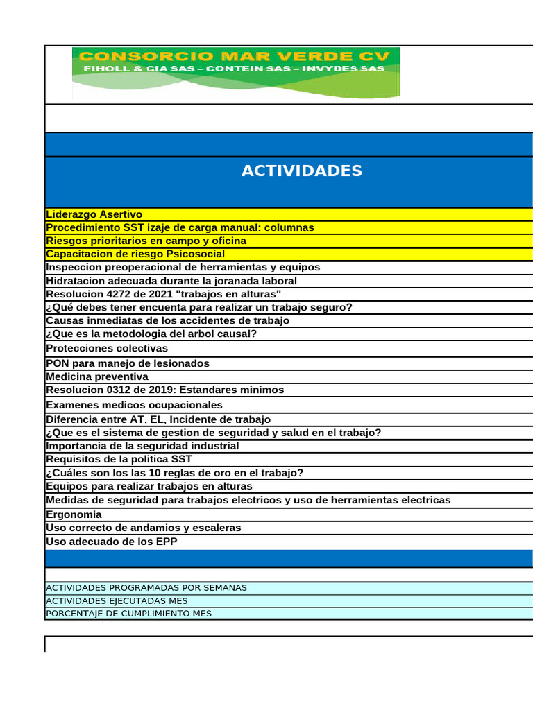 Cronograma de Capacitaciones NOVIEMBRE | PDF | Seguridad y salud ...
