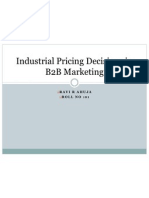 Industrial Pricing Decisions in B2B Marketing: Ravi R Ahuja Roll No:01