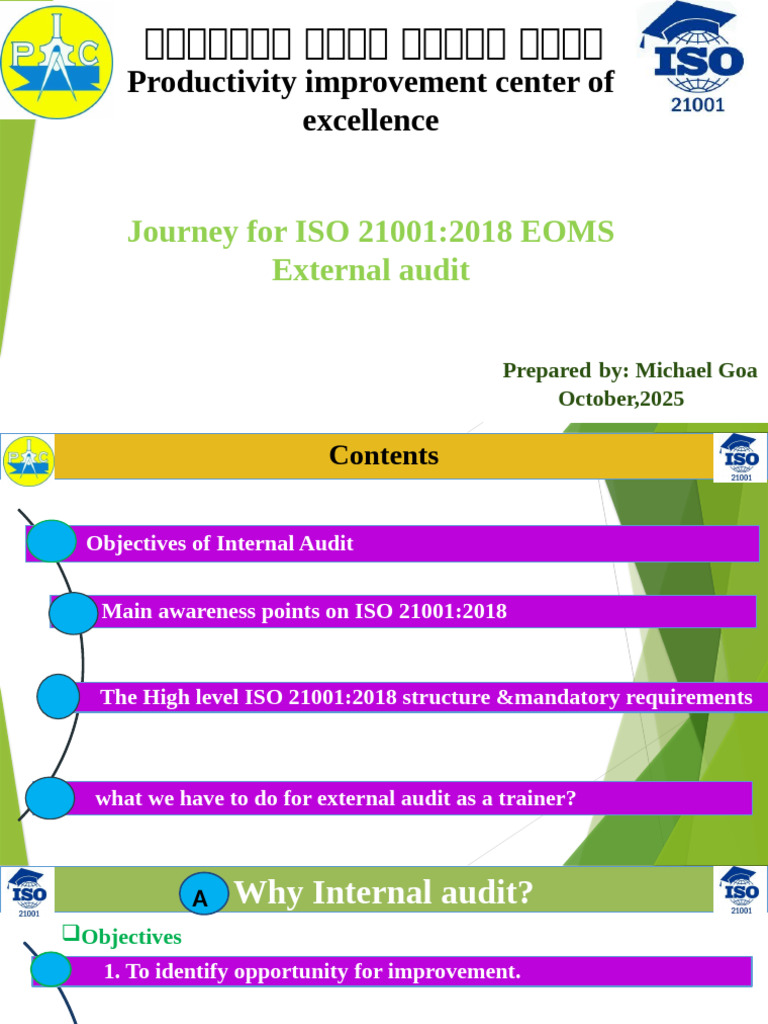 ISO 21001:2018 EOMS External Audit Guide | PDF | Audit | International ...