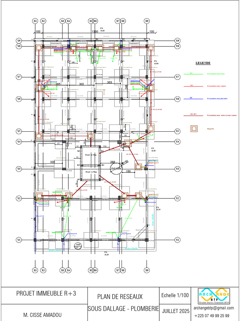 Plan de Réseaux pour Immeuble R+3 | PDF
