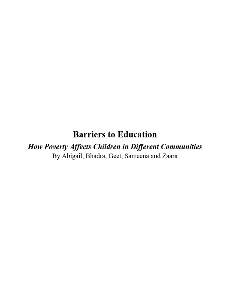 Poverty's Impact on Education Access | PDF | Poverty | Poverty ...