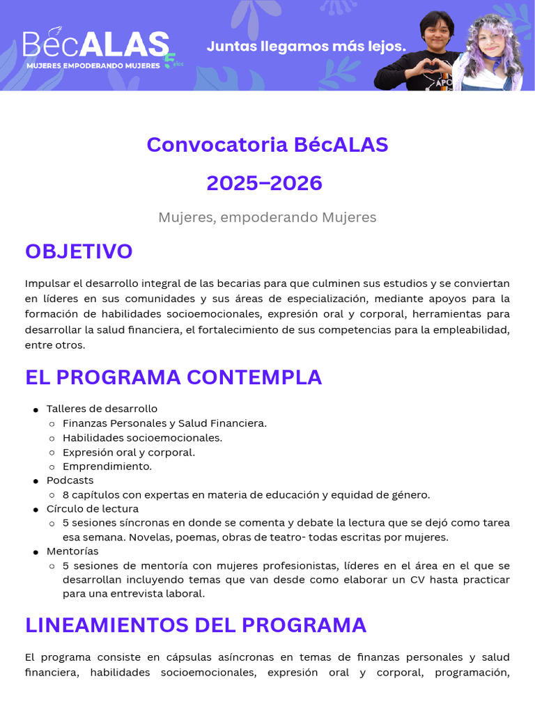 Convocatoria Beca BécALAS 2025-2026 | PDF | Beca