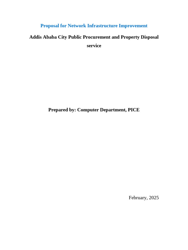 Network Infrastructure Upgrade Proposal | PDF | Computer Network ...