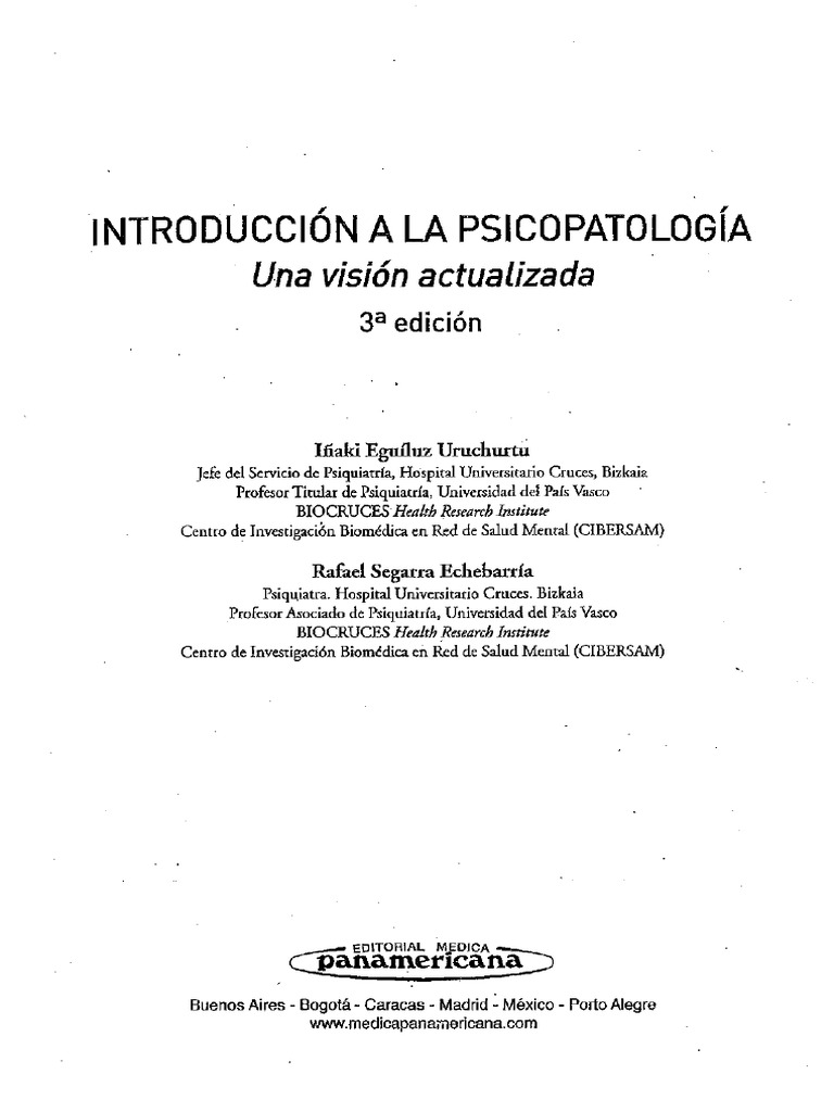 Introduccion A La Psicopatologia - Una Vision Actualizada-2013 ...