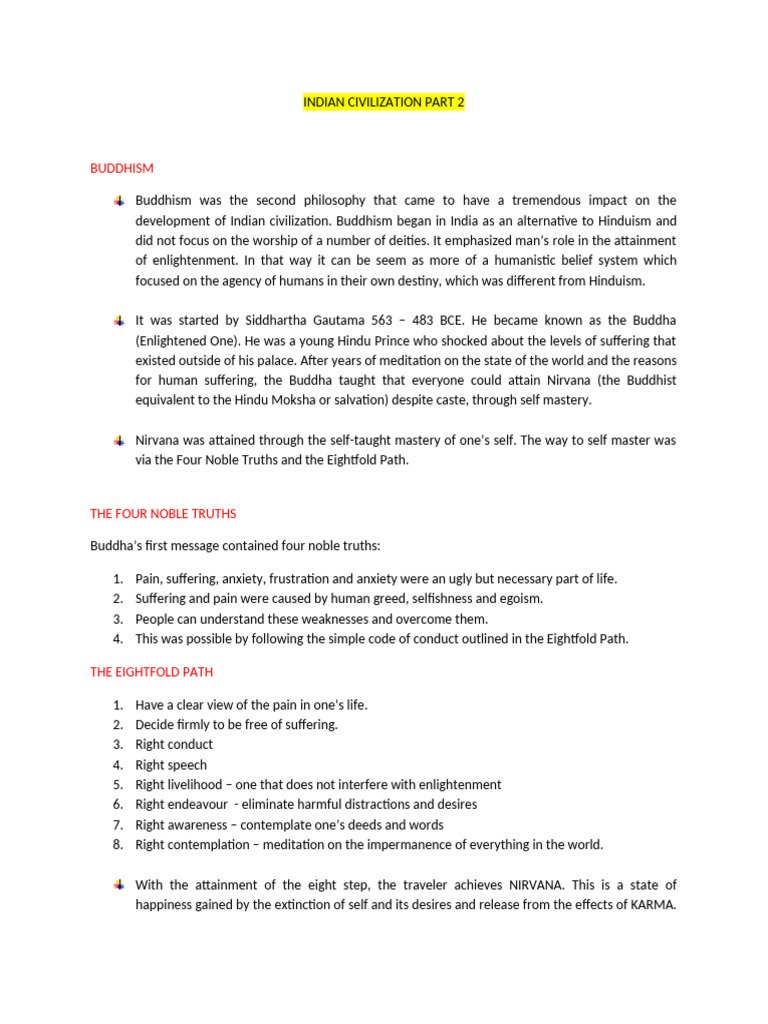 Buddhism's Impact on Indian Civilization | PDF | Noble Eightfold Path ...