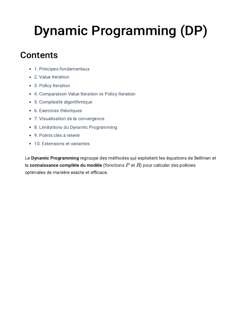 Introduction au Dynamic Programming | PDF | Algorithmes | Analyse ...