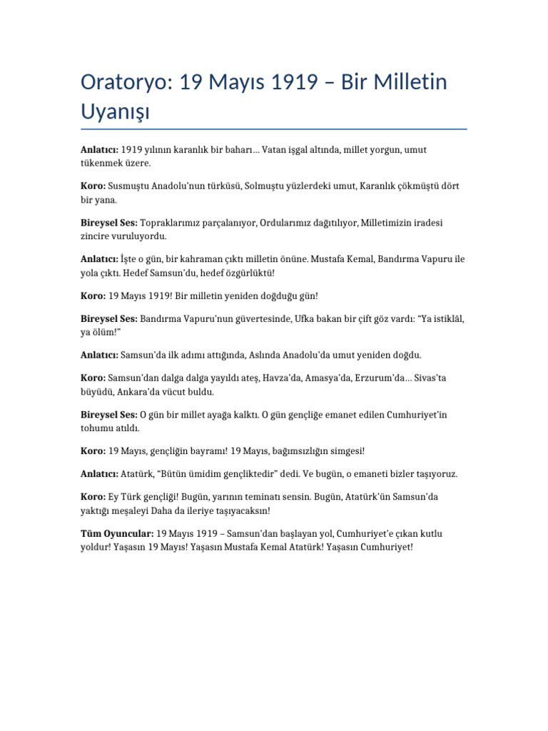 Oratoryo Ataturk Samsun (1) | PDF
