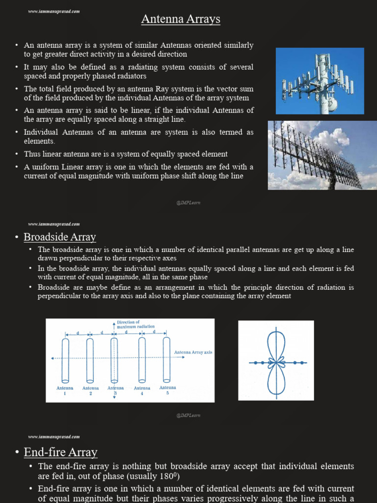 Antenna Array Fundamentals and Types | PDF | Antenna (Radio ...