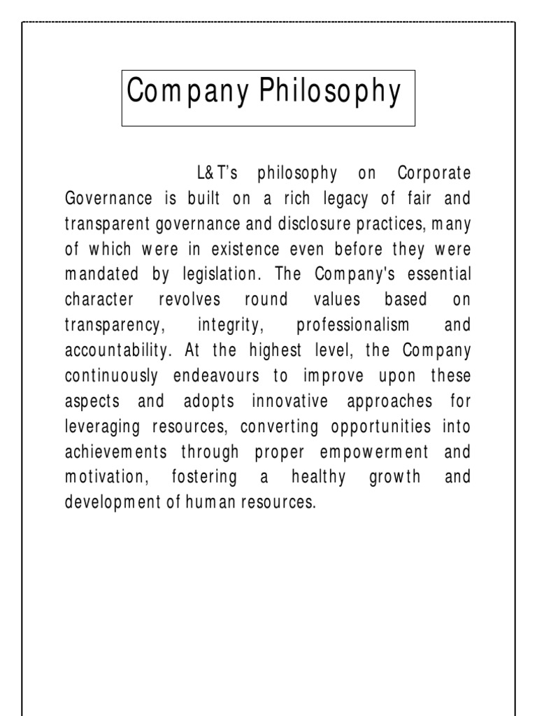 Company Philosophy
