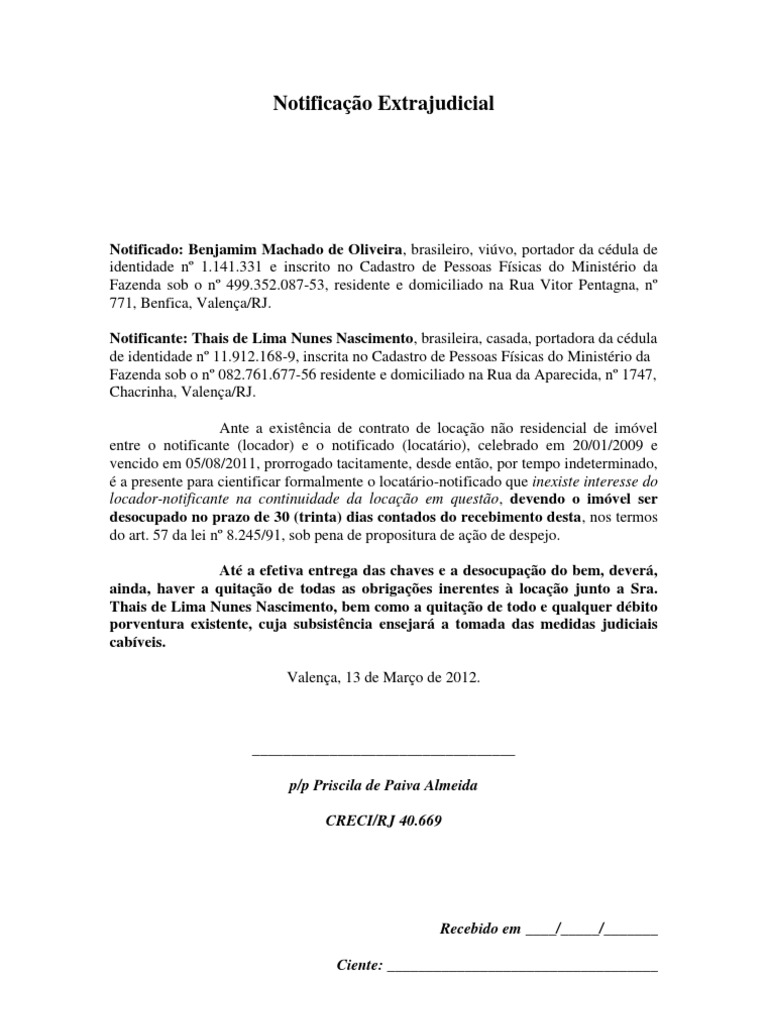 Notificação Extrajudicial