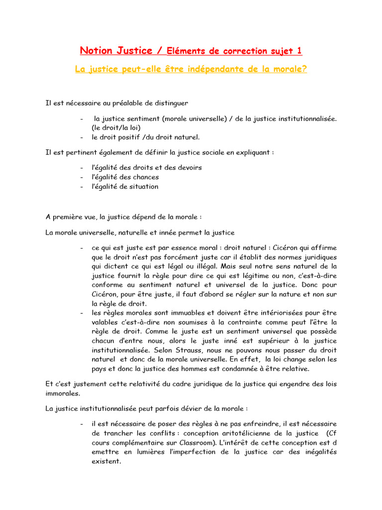 Justice et Morale : Interdépendance et Limites | PDF | Justice | Crime ...
