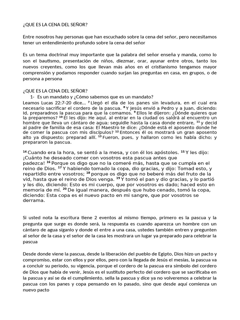 Entendiendo la Cena del Señor | PDF | eucaristía | Cristo (título)
