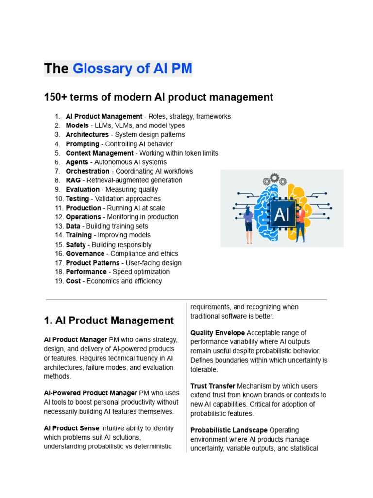 AI Product Management Glossary | PDF | Artificial Intelligence ...