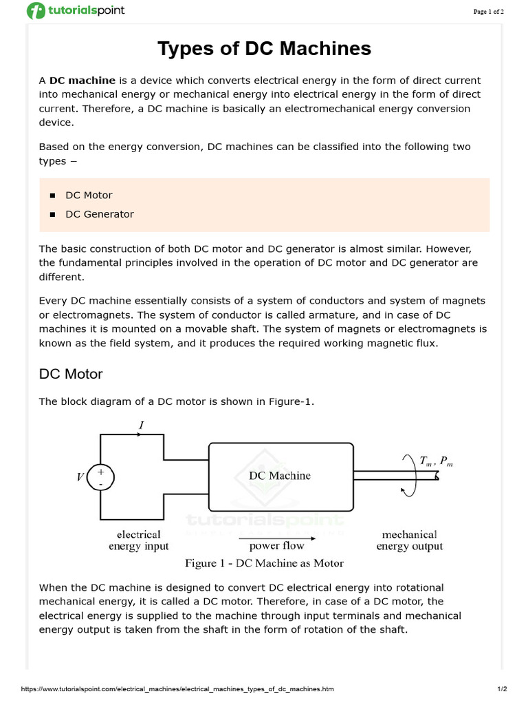 Types of DC Machines Explained | PDF