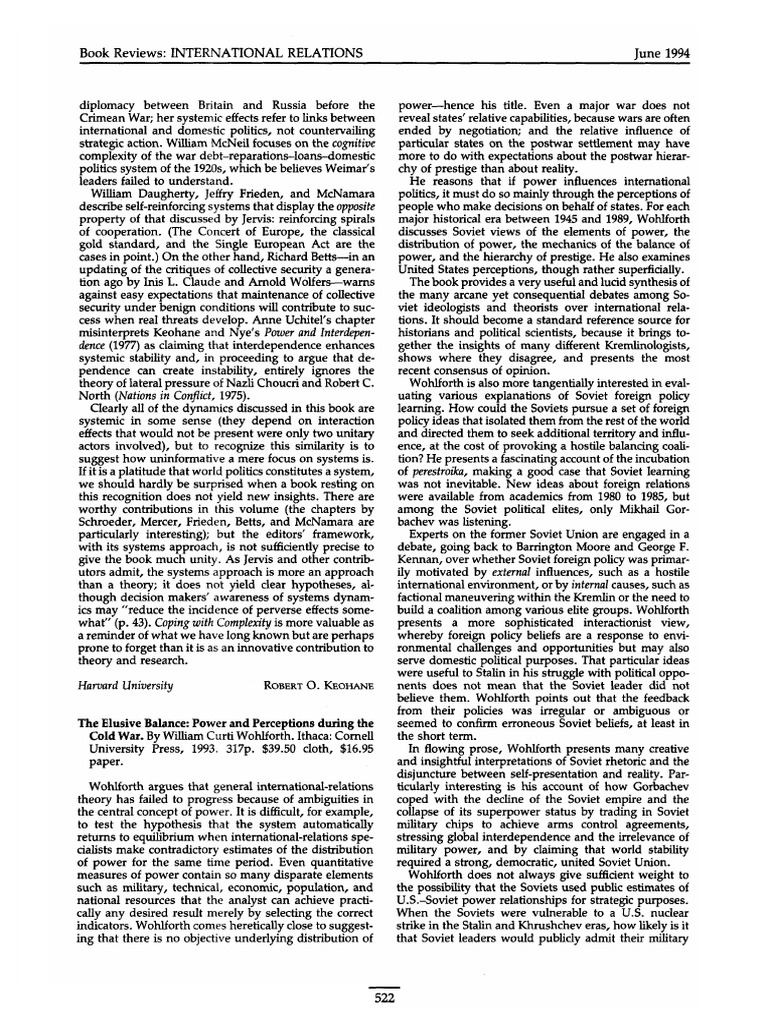 Insights on International Relations Theory | PDF | Soviet Union | World ...